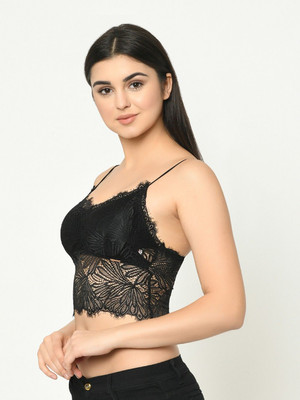 Da Intimo by Da Intimo Women Cami Bra Lightly Padded Bra(Black)