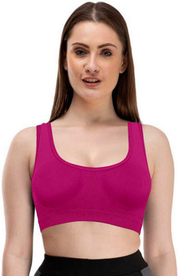 SWIFFIN Women's Seamless Padded Sports Bra with Full Coverage Women Sports Lightly Padded Bra(Purple)