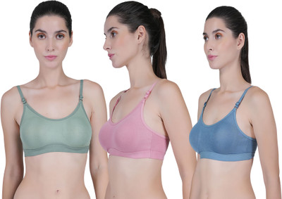 CURVZEX ANAYA Women Sports Non Padded Bra(Pink, Dark Blue, Dark Green)