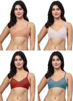 LILY anpas Women Everyday Non Padded Bra(White, Brown, Maroon, Blue)