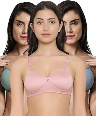Arc de Shapes Everyday Half Coverage Demi Cup Lightly Padded Bra for Ladies Girls-Pack of 3 Women Push-up Lightly Padded Bra(Multicolor)