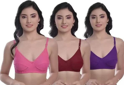 Viyan Hub FRONT HOOK OPEN BRA WHITE COLOUR Women Full Coverage Non Padded Bra(White)