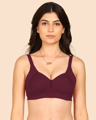 KOMLI Komli Bonded Breathable Cotton Plus Size M-Frame Minimiser Padded Bra Women Minimizer Lightly Padded Bra(Purple)