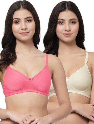 Docare NovaPad Women T-Shirt Lightly Padded Bra(Pink, Beige)