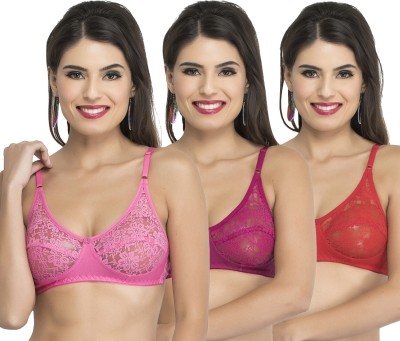 Docare Diamond Women Bralette Non Padded Bra(Pink, Purple, Red)