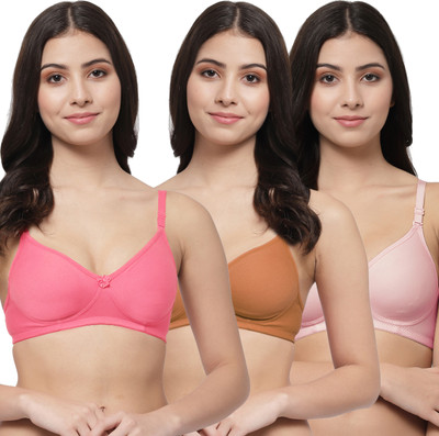 Docare NovaPad Women T-Shirt Lightly Padded Bra(Pink, Brown, Pink)