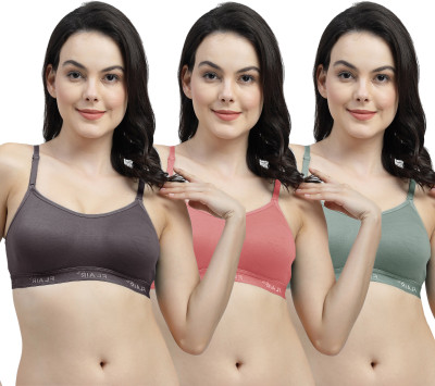 Shyam Sons FLAIR NWBrezza Women Sports Non Padded Bra(Grey, Red, Green)