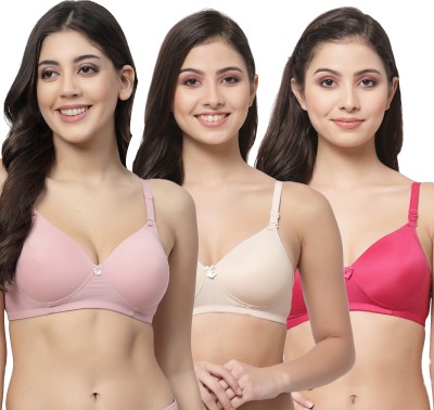 COLLEGE GIRL CGPAD1200 Women T-Shirt Lightly Padded Bra(Pink, Beige, Pink)