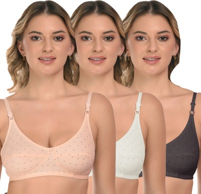 Divaflo Bindi Women Everyday Non Padded Bra(Orange, White, Black)