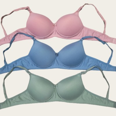 Umrao Comfy padded bra Women Push-up Lightly Padded Bra(Pink, Green, Blue)