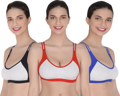 Lady One Women Sports Non Padded Bra(Multicolor)