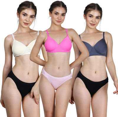 CARLTON LONDON Women Everyday Lightly Padded Bra(White, Pink, Grey)