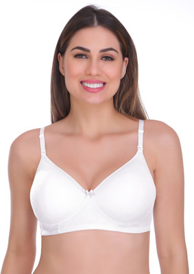 Featherline Jane - |Padded |Full Coverage |Non Wired |Seamless |Transparent Strap Women T-Shirt Lightly Padded Bra(White)