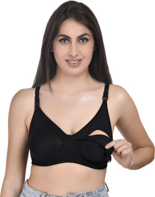 JEAGER JEAGER_MATERNITY Women Maternity/Nursing Non Padded Bra(Black)