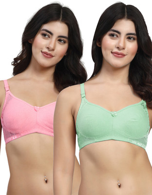 LILY inimadMino Women Everyday Non Padded Bra(Green, Pink)