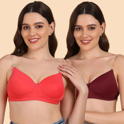 Dressberry Transparent Back Lightly Padded Bra Women T-Shirt Lightly Padded Bra(Multicolor)