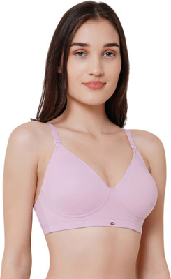 SOIE Woman's Non Padded Non Wired Full Coverage T shirt Bra Women Full Coverage Non Padded Bra(Pink)