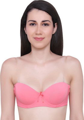 Penance For You Transparent Backless Pushup Padded Bra Women Push-up Heavily Padded Bra(Orange)