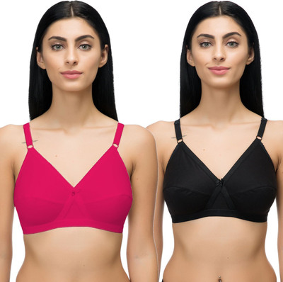 Arise Beauty Women Everyday Non Padded Bra(Pink, Black)