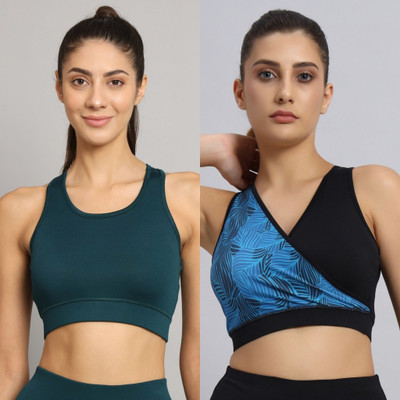 BEING RUNNER Women Sports Non Padded Bra(Multicolor, Green)