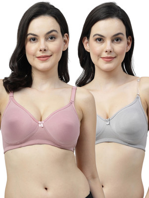 Shyam Sons FLAIR Femina Double Layered Women Everyday Non Padded Bra(Maroon, Grey)