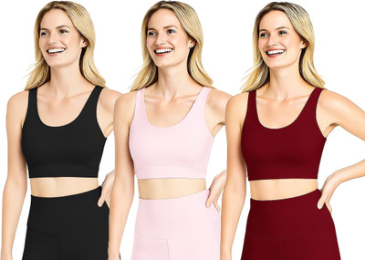 MEEMBOOLI Girls Sports Non Padded Bra(Multicolor)