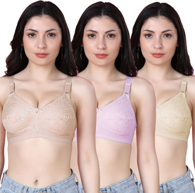 Shyam Sons FLAIR Dipali Women Minimizer Non Padded Bra(Orange, Purple, Brown)