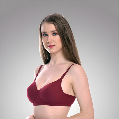DSN B-Mehroon-34-04 Women Full Coverage Lightly Padded Bra(Maroon)