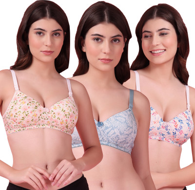 Shyam Sons FLAIR Polypad Women T-Shirt Lightly Padded Bra(Multicolor)