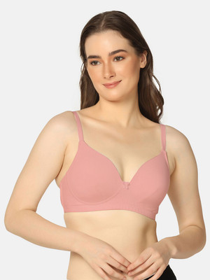 Curvy Love Women T-Shirt Lightly Padded Bra(Pink)