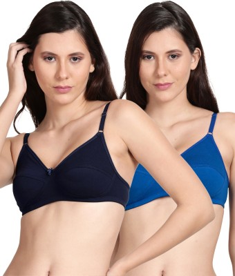 Shyle Shyle Non Padded Seamed Casual Bra-Multicolor(Pack of 2) Women Everyday Non Padded Bra(Dark Blue, Blue)