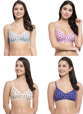 Docare YummyMino Women Everyday Non Padded Bra(Pink, Blue, Yellow, Blue)
