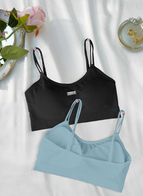 Brafee 2122-BLK-BLUE-02-FREE Women Full Coverage Lightly Padded Bra(Black)