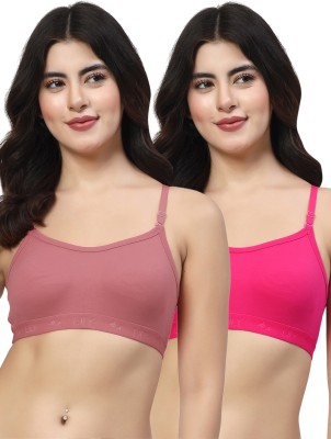 LILY 3321 Women Sports Non Padded Bra(Maroon, Pink)