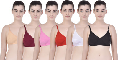 Zivosis Women Full Coverage Non Padded Bra(Red, White, Pink, Maroon, Black, Beige)