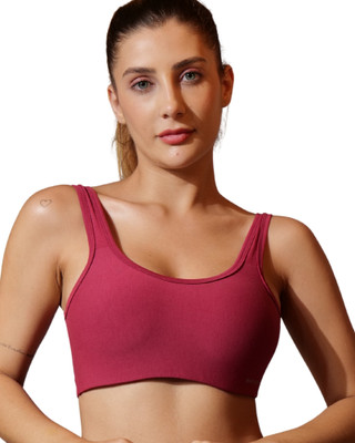 BODYSIZE Women Sports Non Padded Bra(Pink)
