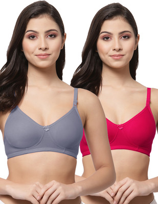 COLLEGE GIRL CG1301 Women T-Shirt Non Padded Bra(Blue, Pink)