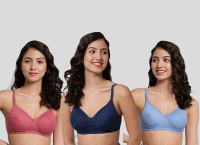CALCADOS Women Push-up Lightly Padded Bra(Dark Blue, Pink, Blue)