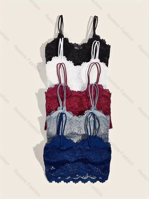 Restore Fashion Womens Lightly Padded Lace Bralette Women Everyday Lightly Padded Bra(Multicolor)