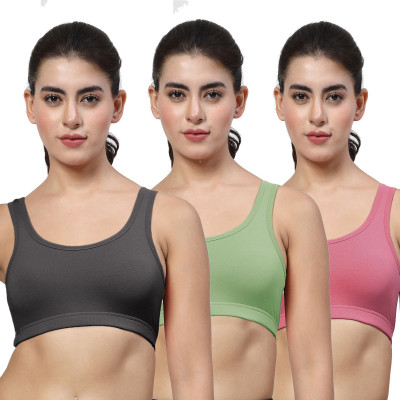 LILY StropsYttak Double Layered Women Sports Non Padded Bra(Black, Green, Maroon)