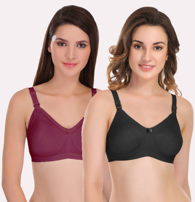 Featherline Women Everyday Lightly Padded Bra(Black, Purple)