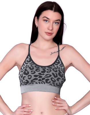 Spiaty Women Sports Lightly Padded Bra(Black)