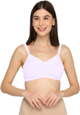 Evamomies Women Maternity/Nursing Non Padded Bra(White)