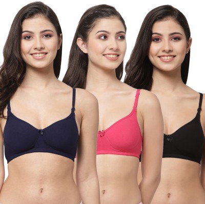 COLLEGE GIRL NEWMF30 Women T-Shirt Lightly Padded Bra(Dark Blue, Pink, Black)