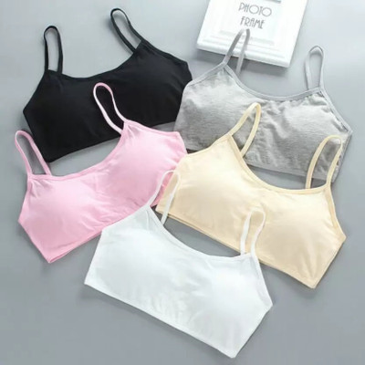 Texelllo Pack of 5 Girls Non Padded fully stretchable High Coverage Bra (Multicolor) Girls Training/Beginners Non Padded Bra(Multicolor)