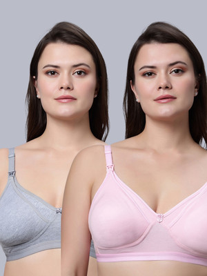 Eden EDENBRA4GREYPINK Women Maternity/Nursing Non Padded Bra(Grey, Pink)