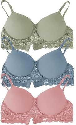 Narsingha Dreams Women Lightly Padded Bra Combo Pack of 3 Women Full Coverage Lightly Padded Bra(Multicolor)