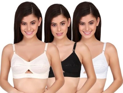 ASKFORGARMENTS CK Cotton Bra Women Everyday Non Padded Bra(Black, Beige, White)