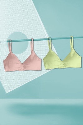 NAGARVEL CREATION 2/3337-pnk/prt-30-p02 Women Push-up Lightly Padded Bra(Multicolor)