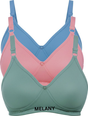 MELANY. FASHION bra for women Women Everyday Non Padded Bra(Blue, Pink, Green)